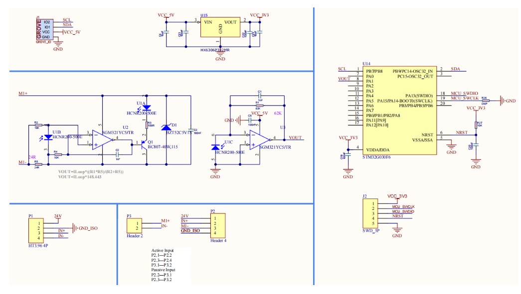 Schematic - M5Stack U162 AIN4-20mA Unit